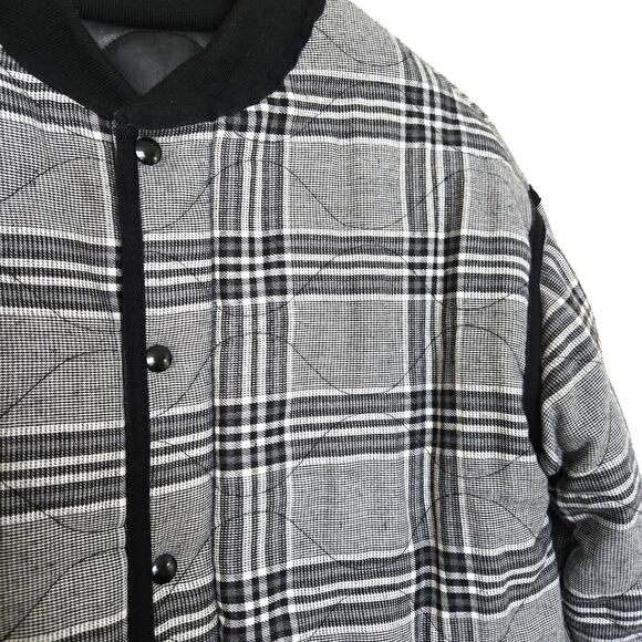 Evereve Georgetown Coat Faux Leather Long Quilted Reversible Plaid Jacket XS - Picture 11 of 16